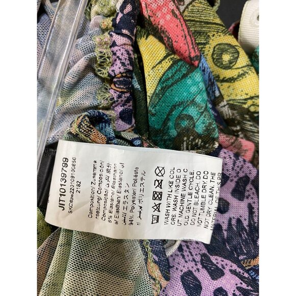 Butterfly Print Mesh Sexy Long Sleeve Bodysuit Open Front Ties Large Stretch Hot - Picture 7 of 7